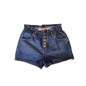 WILD FABLE Womens Button Fly Paper Bag High Elastic Waist Denim Shorts